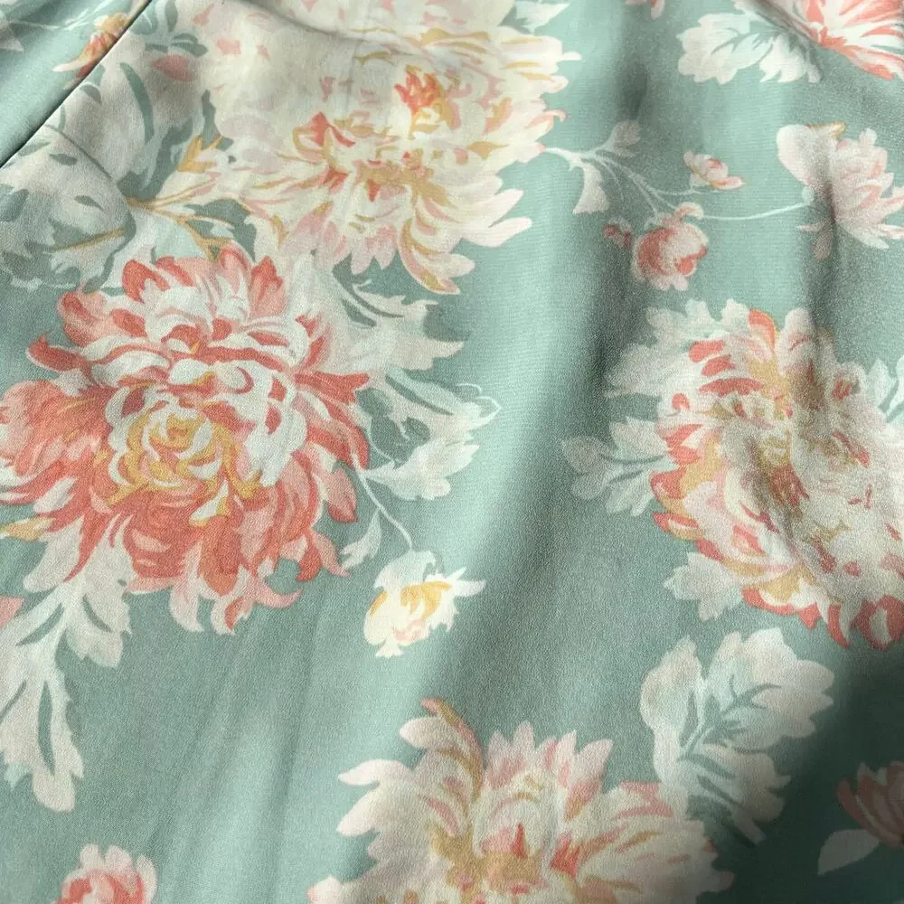 Abercrombie and Fitch floral midi skirt with slit dainty sweet minimalist vacay